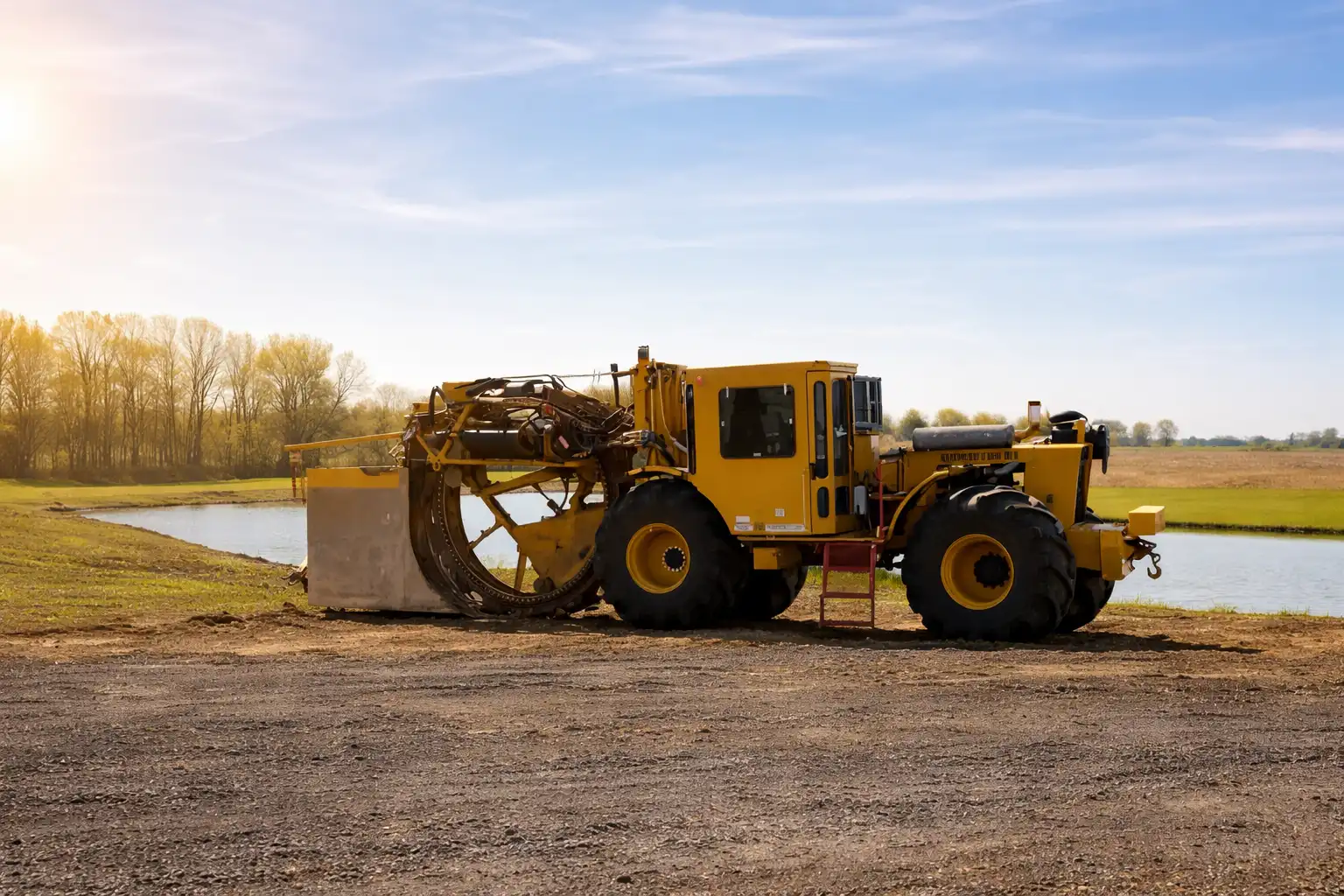 Excavation equipment working on site